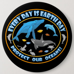 Stop Whale Hunting 6 Cm Round Badge