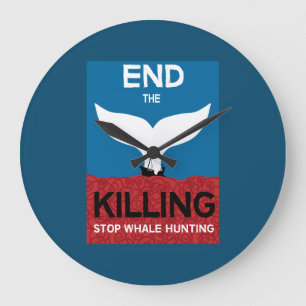Stop Whale Hunting Ban Whaling Marine Protection Large Clock