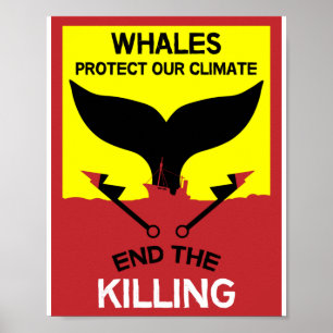Stop Whale Hunting   Ban Whaling Marine Protection Poster