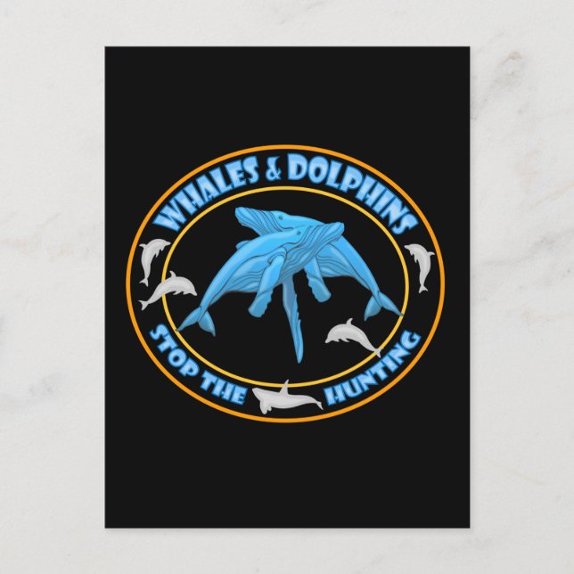 Stop Whale Hunting Postcard (Front)