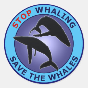 Stop Whaling Save The Whales Classic Round Sticker