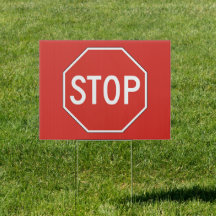 Stop Yard Sign • Red Background