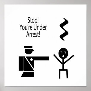 stop youre under arrest music humor 2 poster