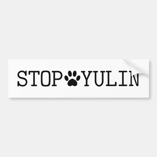 STOP YULIN Animal Awareness Bumper Sticker (Front)