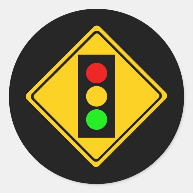 Stoplight Ahead Classic Round Sticker (Front)