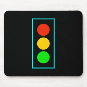 Stoplight with Light Blue Border Mouse Pad