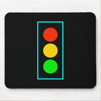 Stoplight with Light Blue Border Mouse Pad