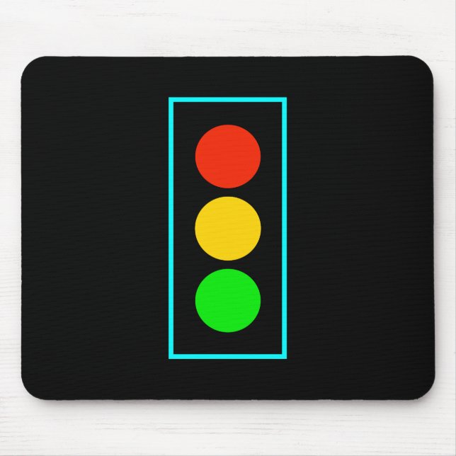 Stoplight with Light Blue Border Mouse Pad (Front)