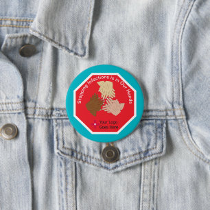 Stopping Infections is in Our Hands Hand Hygiene 7.5 Cm Round Badge
