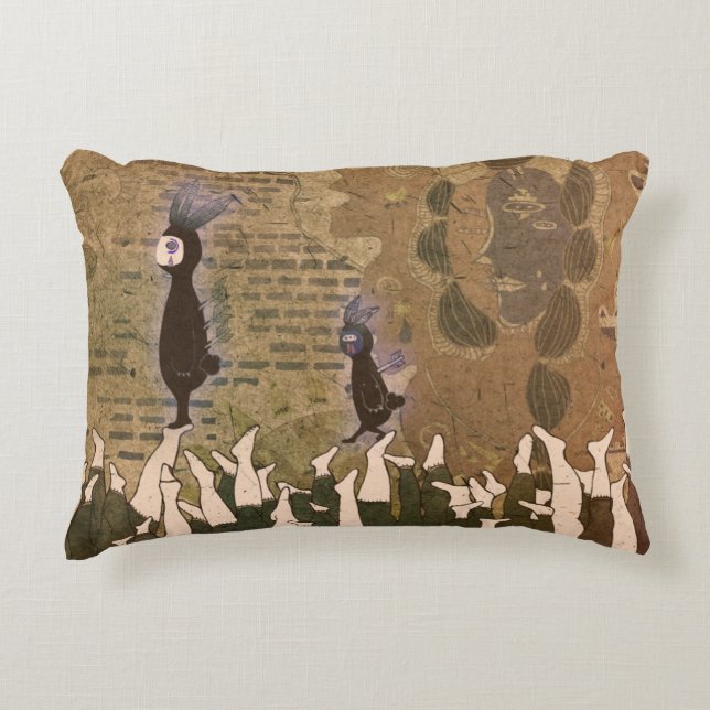 Stopping the footsteps 2012 decorative cushion (Front)