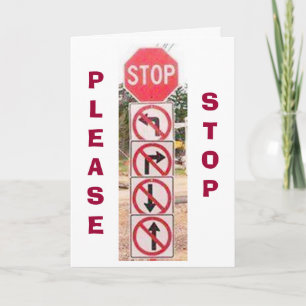 STOPSIGN/SIGNS HUMOR FOR I LOVE YOU CHRISTMAS HOLIDAY CARD