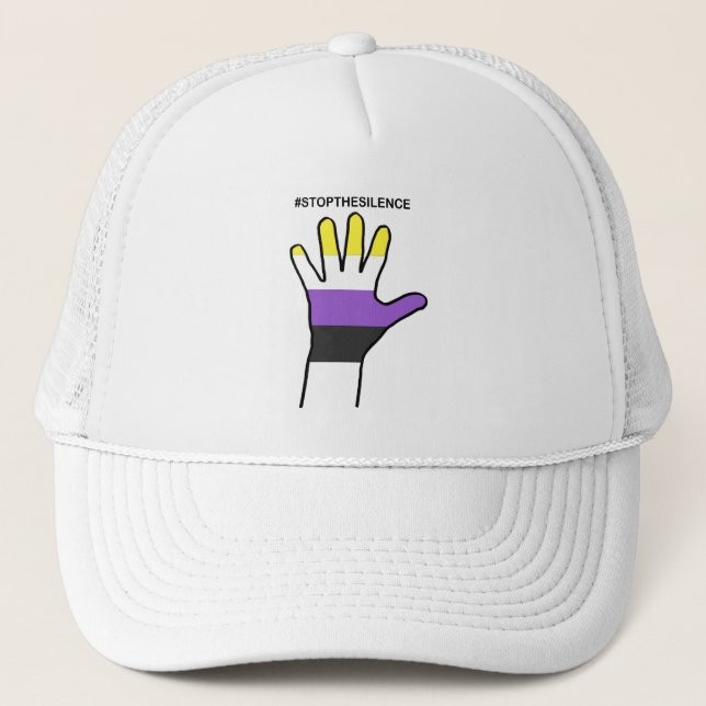 stopthesilence non binary trucker hat (Front)