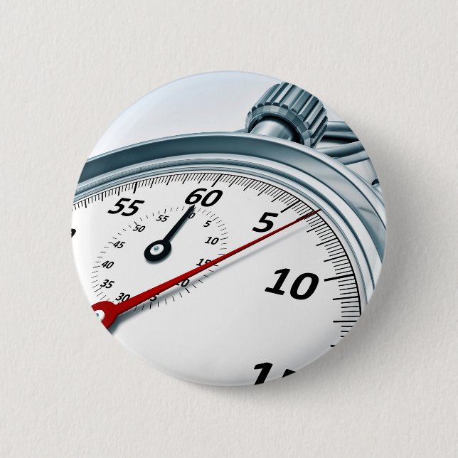 stopwatch 6 cm round badge (Front)
