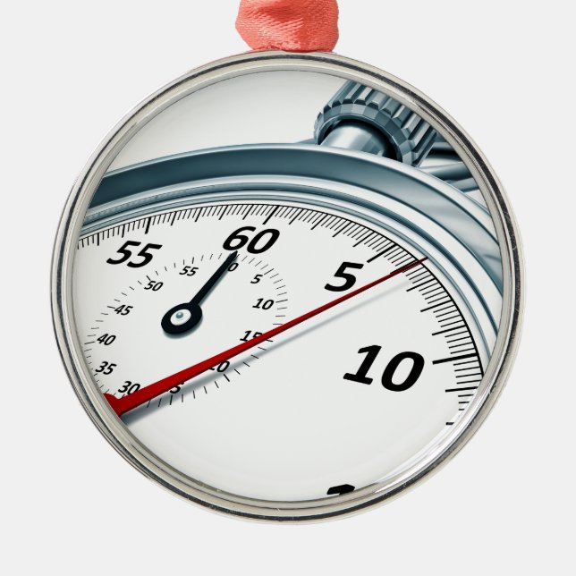 stopwatch metal tree decoration (Front)