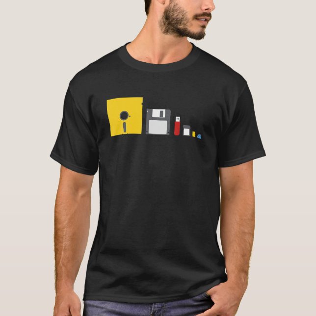 Storage Technology Evolution Funny IT Admin Comput T-Shirt (Front)