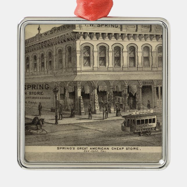 Store, brewery, San Jose Metal Tree Decoration (Front)