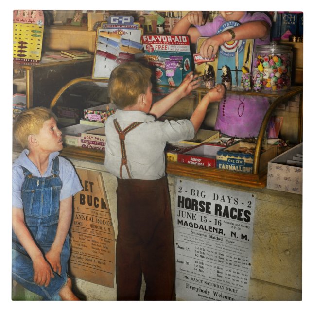 Store - Candy for both of us 1940 Ceramic Tile (Front)