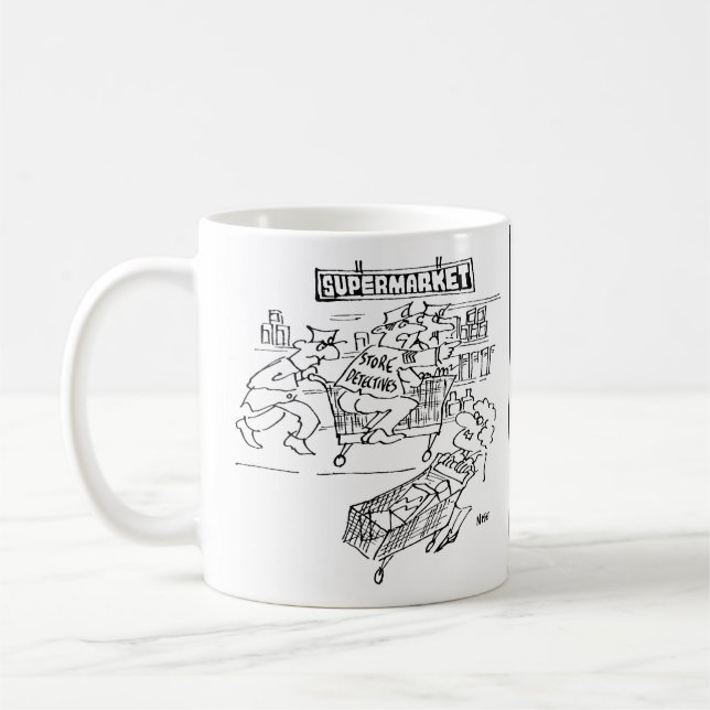 Store Detectives at a Supermarket Coffee Mug (Left)