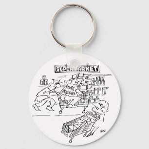 Store Detectives at a Supermarket Key Ring