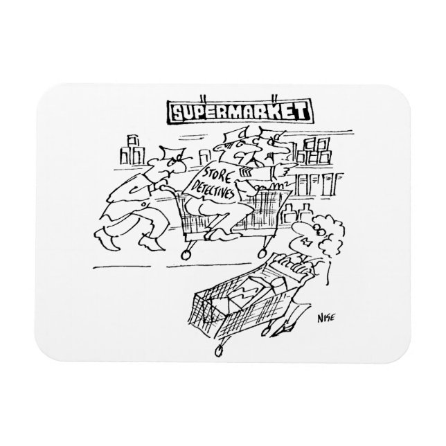 Store Detectives at a Supermarket Magnet (Horizontal)