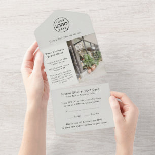 Store Event   Grey Modern Photo Business Launch All In One Invitation