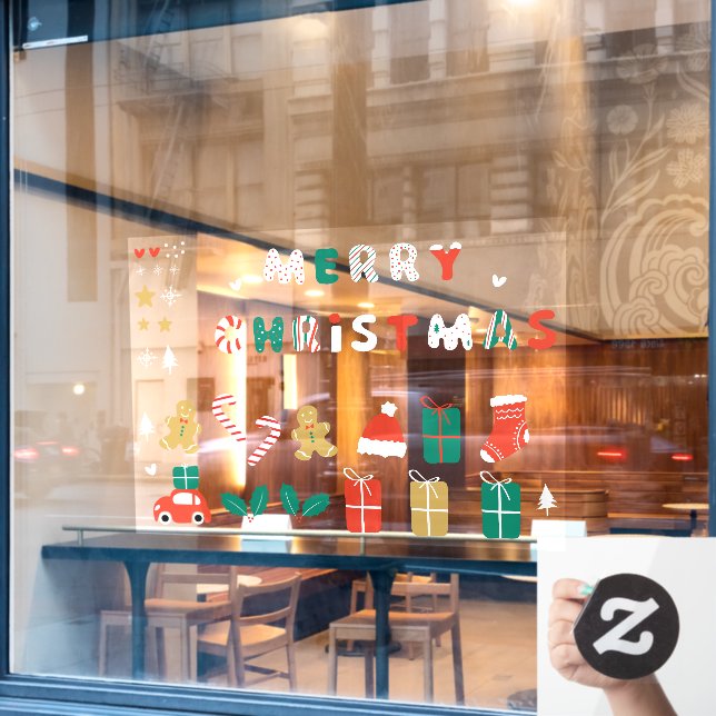 Store front Christmas Stickers 01 (Cafe Window)