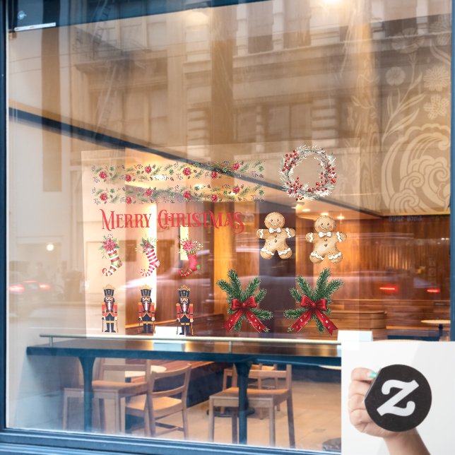 Store front Christmas Stickers 02 (Cafe Window)