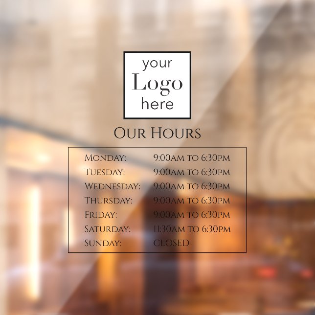 Store Hours Your Logo Business (Sheet 2)