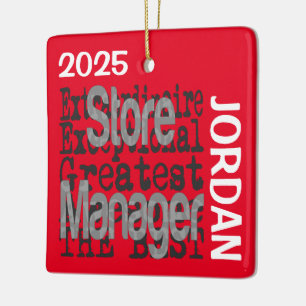 Store Manager Extraordinaire CUSTOM Ceramic Ornament