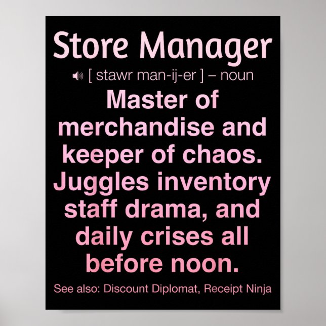 Store Manager  Poster (Front)