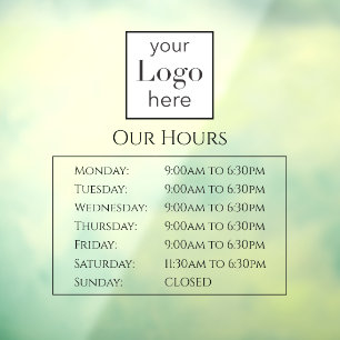 Store Open Hours Your Logo Business