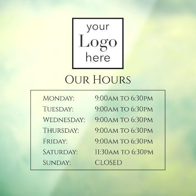 Store Open Hours Your Logo Business (Sheet 3)