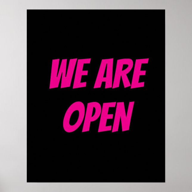 Store Open Sign, Black and Pink Sign (Front)