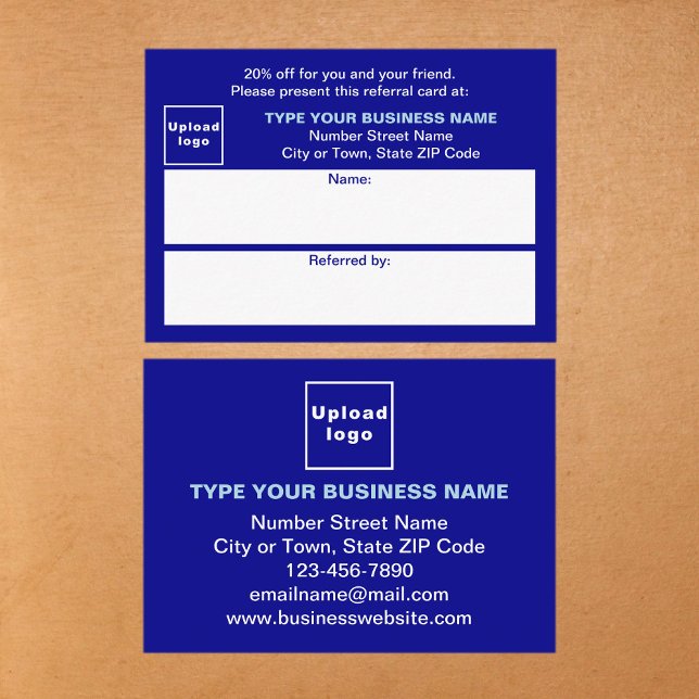 Store or Shop Business Blue Referral Card (Business blue referral card for for your customers and their family, relatives or friends.)