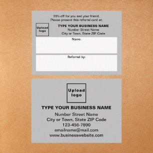 Store or Shop Business Grey Referral Card