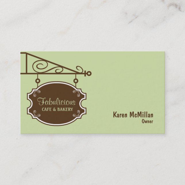 Store Sign Business Card - Meadow Green (Front)
