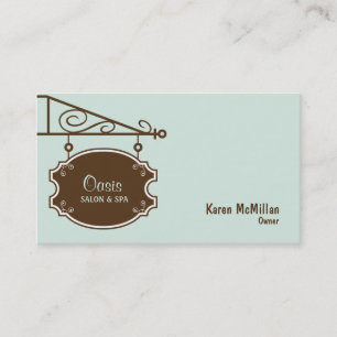 Store Sign Business Card - Soft Blue