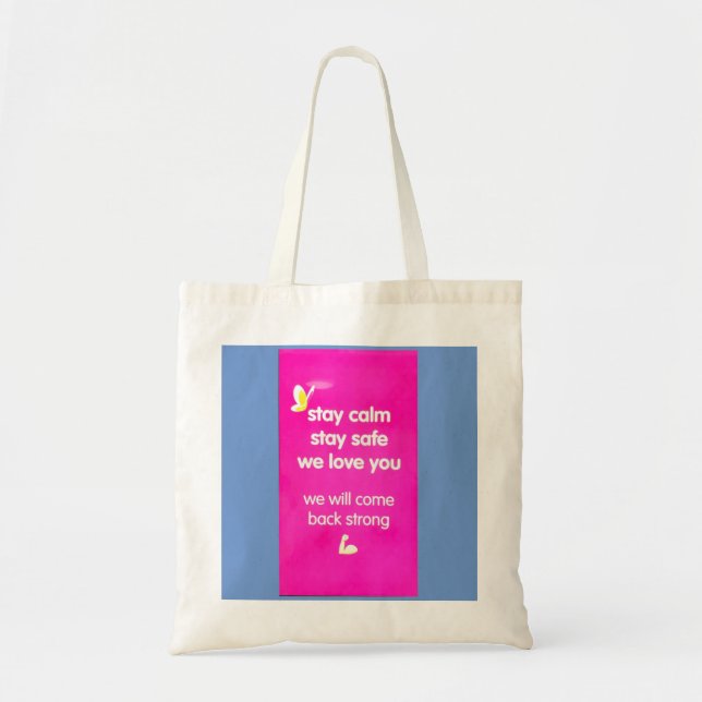 StoreBeaman Stay Calm Coffee Cup Tote Bag (Front)