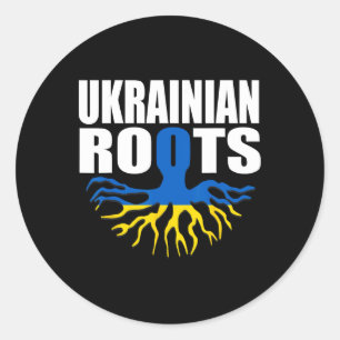 Storecastle Ukraine Roots Ukrainian Flag Gift Prid Classic Round Sticker