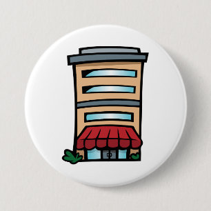 Storefront and Office Building 7.5 Cm Round Badge
