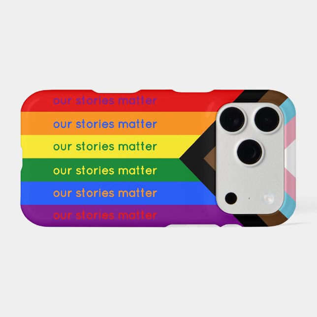 Stories Matter Gay Pride Intersection Rainbow Flag (Back Horizontal)