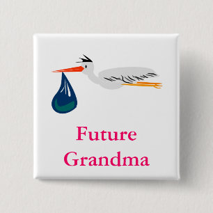 Stork 15 Cm Square Badge