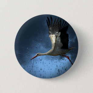 Stork 6 Cm Round Badge