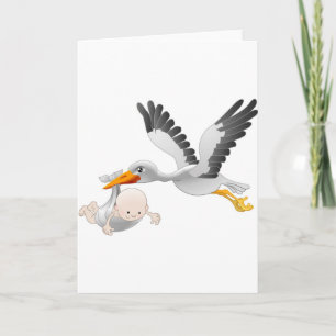 stork and baby card
