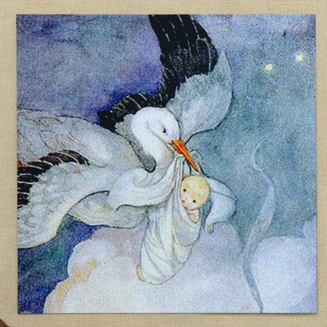 Stork and Baby Customisable Invitation (Creator Uploaded)