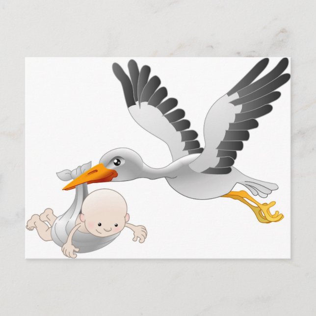 stork and baby postcard (Front)