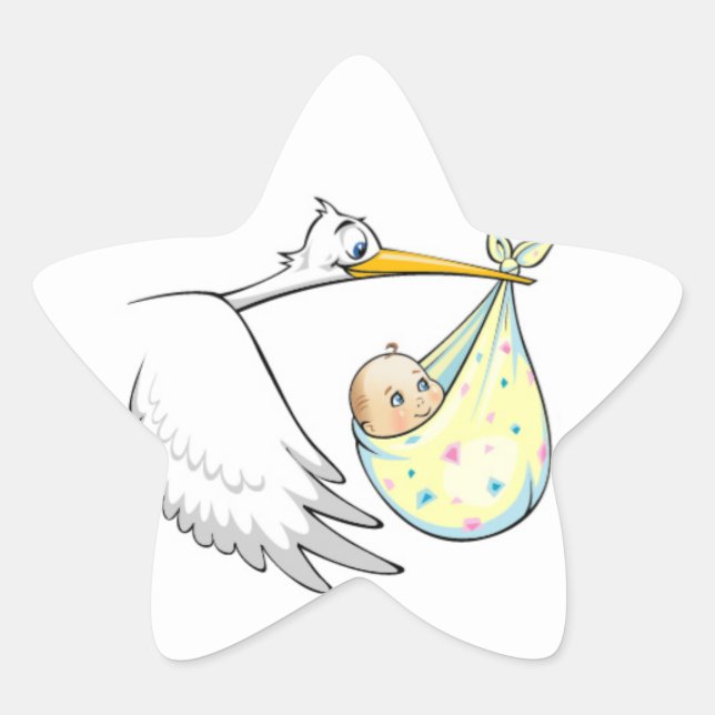 stork and baby stickers (Front)