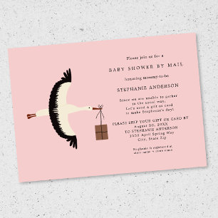 Stork and package Baby Shower by mail Invitation