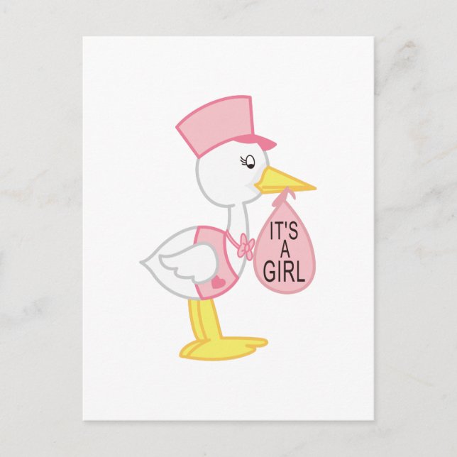 Stork announcement postcard (Front)