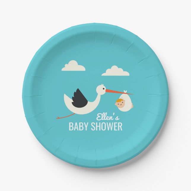Stork Arrival Paper Plate (Front)